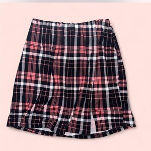 Plaid Women's Skirt - Black and Pink